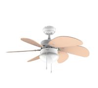 Cecotec Ventilateur de Plafond EnergySilence 3600 Vision Orange, 50 W, Diamètre 92 cm, Lampe, 3 Vitesses, 6 Pales Réversibles, Fonction Été/Hiver, Interrupteur à Chaîne, Blanc/Orange