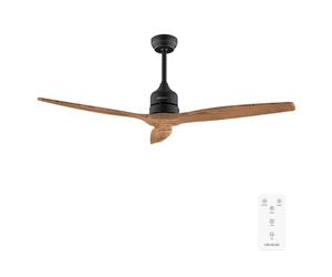 Cecotec Ventilateur de Plafond EnergySilence Aero 5270 DarkWood, Moteur DC 40W, Diamètre 132 cm, 3 Pales, Télécommande, Minuteur, 6 Vitesses, Été et Hiver, Hauteur Ajustable 15 ou 25 cm, Silencieux
