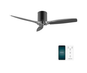 Cecotec Ventilateur de Plafond EnergySilence Aero 5285 BlackTransparent Connected, Moteur DC 40W, Diamètre 132 cm, Basse Consommation, Wifi, Télécommande, Extérieur, Minuteur, Été et Hiver, Silencieux