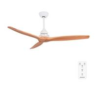 Cecotec Ventilateur de plafond EnergySilence Aero 590. 70 W, Télécommande et minuterie, faible puissance, 3 lames de diamètre 52"/132cm, moteur en cuivre, 3 vitesses, couleur hêtre.