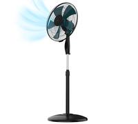 Cecotec Ventilateur sur Pied EnergySilence 515 WindLite Pro Black. 56 W, Diamètre 16" (40 cm), 3 Vitesses, Oscillation Automatique, Hauteur Réglable, 5 Pales et Sécurité Maximale, Noir