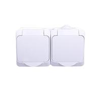 Cedar Plus WDE00522 Schneider Electric 3303432400521 Boîte de protection double z/U avec rabat et cache 16 A IP44 Blanc