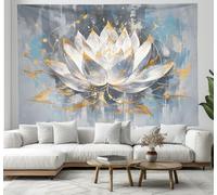 CEDNXOER Fleurs Abstraites 3D Effet Tapisserie Décoration Murale, Lotus Tapisserie décorative Murales, 100x150 cm décorative Pour Chambre Salon Serviette De Plage Tenture Murale