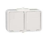 Cèdre, double prise 2P+PE, IP44, blanc, NT230H01