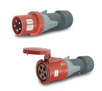 CEE Lot de 2 prises et d'embrayage 400 V/63 A 5 p IP44 Mennekes