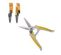 CEERAYZ 200mm Cisaille Multi Usage, Ciseaux industriels robustes, Cisaille de jardin pour projets DIY, lignes de production et jardinage, avec étui protecteur et support magnétique (Marron Jaune)