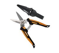CEERAYZ 7" Cisaille Multi Usage, Ciseaux industriels robustes, Cisaille de jardin pour projets DIY, bureau, lignes de production et jardinage, avec étui protecteur (Noir Orange)