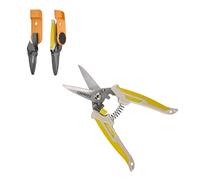 CEERAYZ 7" Cisaille Multi Usage, Ciseaux industriels robustes, Cisaille de jardin pour projets DIY, bureau, lignes de production et jardinage, avec étui protecteur et support magnétique (Marron Jaune)