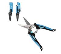 CEERAYZ 7" Notch Cisaille Multi Usage, Ciseaux industriels robustes, Cisaille de jardin pour projets DIY, bureau, lignes de production, avec étui protecteur et support magnétique (Noir Bleu)