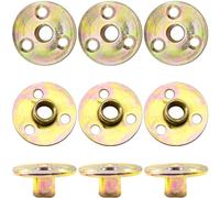 CEEYSEE Lot de 10 écrous à bride M10 x 37 x 2,5 mm - Trou de roue - Écrou en T avec base ronde - Filetage intérieur - Écrou à visser 3 trous - Pour la fixation et la connexion du bois (M10/FLZ-LM)
