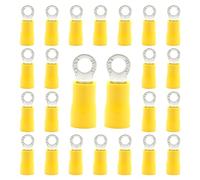 CEEYSEE Lot de 50 connecteurs de câble 4 à 6 mm² - Diamètre du trou M4 - Connecteur de dérivation - Pour cosses à sertir électrique - En PVC (jaune/DPRY4)