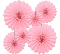 CEEYSEE Lot de 6 éventails en papier 20/30/40 cm, décoration de fête rondes, fleurs des éventails en papier, guirlandes en papier, décorations à suspendre pour fêtes, jardins et anniversaires (ZFNS)