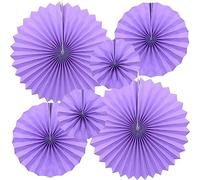 CEEYSEE Lot de 6 éventails ronds en papier à suspendre pour fête, thé, anniversaire, mariage, bébé, remise de diplôme (violet/SZIS)