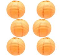 CEEYSEE Lot de 6 lanternes en papier 30,5 cm Orange Chinois Japonais Rond Suspension Décoration Lanternes en papier pour Halloween Mariage Anniversaire Lanternes en papier Décorations de fête (DLCN