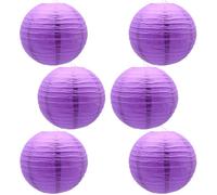 CEEYSEE Lot de 6 lanternes en papier rondes chinoises japonaises à suspendre pour Halloween, mariage, anniversaire, décorations de fête (DLQZ/violet) 30,5 cm