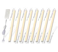 Cefrank Lot de 8 bandes lumineuses LED coupables en forme de V de 30 cm pour armoire de cuisine, vitrine, étagère, 16 W, 1600 lm, blanc chaud (3000 K)