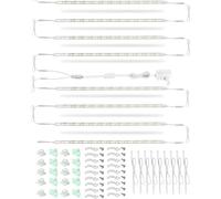 Cefrank Ruban LED 6000K Blanc Froid 8x30cm Connectable Sous Meuble | 20W 2000lm IRC85 kit complet flexible mince rallonges 50cm connecteur Y pour bureau dressing atelier vitrine maquillage