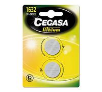 Cegasa CR1632 - Pack 2 Piles Bouton Lithium, Couleur Vert
