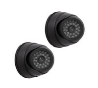 CEHTK Caméra de sécurité factice réaliste avec lumière LED Clignotante pour Une Utilisation intérieure et extérieure, alimentée par Piles, Noire
