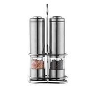 CEHTK Ensemble de 2 moulins en Acier Inoxydable avec éclairage LED, réglage de la Finesse de Coupe et Support de Moulin Offert.