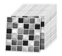 CEIEVER Lot de 20 carreaux de mosaïque 3D autocollants pour cuisine et salle de bain - 15 x 15 cm - Imperméables - Pour camping-car - Style classique européen - Résine (D-MSK-21)