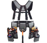 Ceinture à outils - Ceinture d'artisan - Avec bretelles - Avec 22 poches - Réglable de 81 à 173 cm - Porte-marteau - Pour électriciens, menuisiers, ouvriers du bâtiment