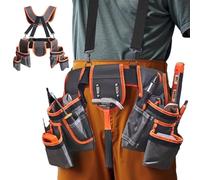 Ceinture à outils - Ceinture utilitaire - Sacs de travail réglables avec bretelles et 19 poches Pour chantiers Travaux d'entretien en plein air Projets d'amélioration de la maison Installations