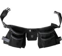 Ceinture à outils en cuir en deux parties - 7 compartiments - poche à clous-poche à couteaux - porte-marteau - clip métallique - mètre ruban