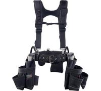 Ceinture à outils, pochette à outils 19 poches avec bretelles pour hommes, ceinture utilitaire réglable robuste, sac de travail, dispositif de suspension amovible pour électriciens, charpentiers, ouvr