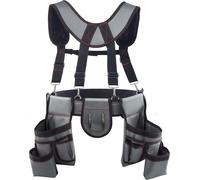 Ceinture à outils, pochette à outils à 22 poches avec bretelles pour hommes, bretelles utilitaires réglables et résistantes pour électriciens, charpentiers, ouvriers du bâtiment, tablier de travail av