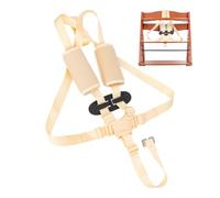 Ceinture de chaise haute système 5 points, 1 Set, compatible avec Hauck, Stokke Tripp Trapp, Roba, en beige, ceinture de chaise haute avec 2 x coussinets de ceinture et 1 x clip de poitrine