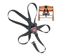 Ceinture de sécurité pour chaise haute, 1 set, en Noir, compatible avec Hauck, Stokke Tripp Trapp, Roba, ceinture de protection pour enfant évolutive, système de ceinture 5 points chaise haute