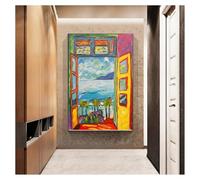 Célèbre peintre Matisse peintures de paysage vue à l'extérieur de la fenêtre toile affiches d'art mural et impressions décoratives 50x70 cm (20x28 pouces) avec cadre