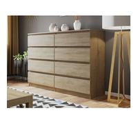 Celia - commode 8 tiroirs - bois - 139 cm - style contemporain couleur - bois Bois G