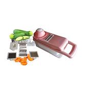 Célibstore-Mandoline de Cuisine (rose)- Coupe Légumes Multifonctions - Mandoline 12 en 1- Découpeuse 33cm x 12,5 cm x 12cm -Trancheuse Carottes-Oignons - Pommes de Terre - Râpeuse-Coupe Frites (rose)