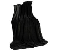 CelinaTex Couverture TV Couverture Douillette 150 x 200 cm Noir Coral Fleece Couverture de Jour Microfibre Couverture de canapé Jeté de lit