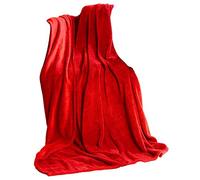 CelinaTex Couverture TV Couverture Douillette XXL 220 x 240 cm Rouge Coral Fleece Couverture de Jour Microfibre Couverture de canapé Jeté de lit