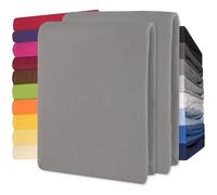 CelinaTex Lucina Drap-Housse Coton 2er-Set 140x200-160x200 cm Gris foncé