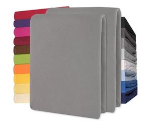 CelinaTex Lucina Drap-Housse Coton 2er-Set 140x200-160x200 cm Gris foncé