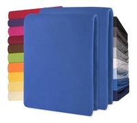CelinaTex Lucina Drap-Housse Coton 2er-Set 90x200-100x200 cm Bleu Royal
