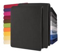 CelinaTex Lucina Drap-Housse Coton 2er-Set 90x200-100x200 cm Noir