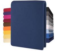 CelinaTex Lucina Drap-Housse surmatelas Housse lit sommier tapissier Coton 140x200-160x200 cm Bleu foncé