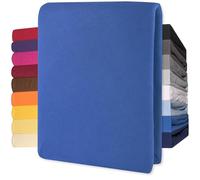 CelinaTex Lucina Drap-Housse surmatelas Housse lit sommier tapissier Coton 180x200-200x200 cm Bleu Royal
