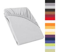 CelinaTex Perla Drap-Housse surmatelas Housse lit sommier tapissier Coton 120x200-130x200 cm Gris argenté