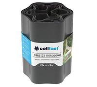 Cellfast Bordure de Jardin, Bande de pelouse, Bord de Jardin, Flexible, Résistant aux UV, Imperméable, Installation Facile, Haute qualité, Graphite, 25cm x 9m