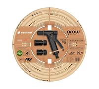 Cellfast Kit Tuyau D'arrosage GROW, Durable, Flexible, 4 Couches, Durable Tricot ATS, Résistant aux UV et aux algues, Sans métaux lourds, 27 Bar, -20/+60°С Temp. 1/2", 20m