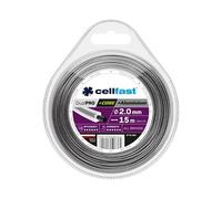 Cellfast Ligne de coupe avec noyau - Ligne de coupe pour coupe-bordures - Aluminium renforcé - Carré - 2,0 mm 15 m - Dual PRO