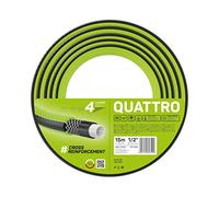Cellfast QUATTRO Tuyau De Jardin Durable, Léger à 4 couches, Résistant aux UV, Tuyau en fil, Tresse Croix, 20 bar, 1/2" 15m, 10-064