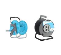 cellfast Support de Tuyau ALUPLUS, Enrouleur de Tuyau, Transport et Stockage faciles & Electraline 2085912UI Enrouleur Bricolage VIDE (capacité 50m), Noir