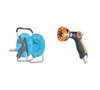 cellfast Support de Tuyau ALUPLUS, Enrouleur de Tuyau, Transport et Stockage faciles & GRIFEMA GE1303 Pistolet arrosage du jardin 8 modèles réglables, pulvérisateur multifonctionnel
